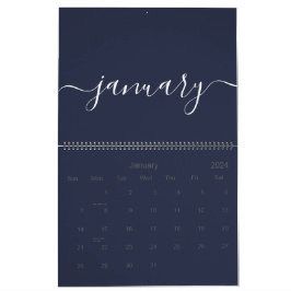 Marine en wit minimalistisch 2025 kalender