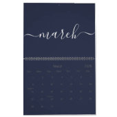 Marine en wit minimalistisch 2025 kalender (Mar 2026)