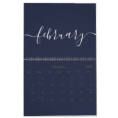 Marine en wit minimalistisch 2025 kalender (Feb 2026)