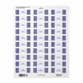 Marine en Wit Zigzag retour adres label (Full Sheet)