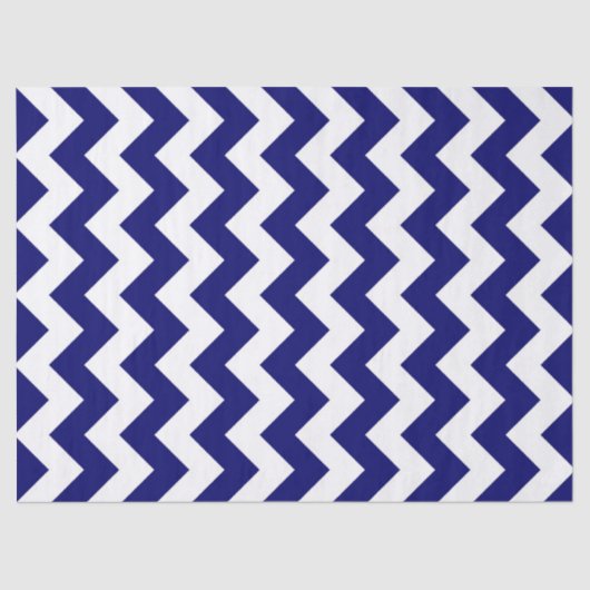 Marine en wit Zigzag Tissue Papier (Voorkant)