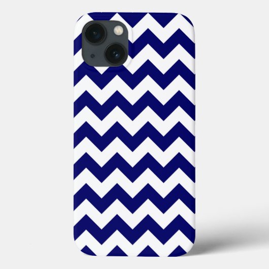 Marine en wit zigzagpatroon Case-Mate iPhone case (Achterkant)