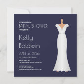 Marine en Witte Bruidsdouche Uitnodiging (Voorkant)