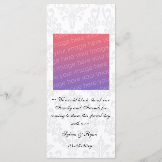 marine en witte foto Trouwmenu's Menu (Achterkant)