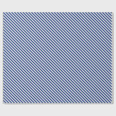 Marine en witte hoekstrepen cadeaupapier (Vlak)