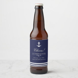 Marine en Witte Nautische Bier Flessenetiketten Etiket