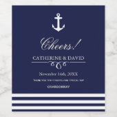 Marine en Witte Nautische Wijn Labels Etiket (Enkel label)