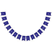 Marine en Witte OpenFace Letters Custom Vlaggetjes (Alle)