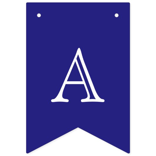 Marine en Witte OpenFace Letters Custom Vlaggetjes (Eerste vlag)