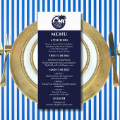 Marine en Witte Palm Tree Coastal Wedding Menu
