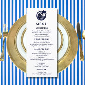 Marine en Witte Palm Tree Coastal Wedding Menu