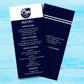 Marine en Witte Palm Tree Coastal Wedding Menu