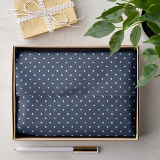 Marine en witte polka stip tissuepapier (Geschenk)