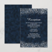 Marine en witte sterrenstof bruiloftsontvangst uit kaart (Voorkant / Achterkant)