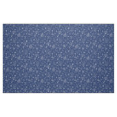Marine en witte stof met schelpen en zeewier (Fat Quarter)