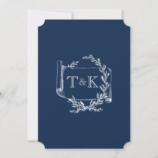 Marine en Witte Toile Kaart (Achterkant)