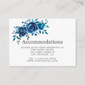 Marine en Witte Waterverf Bruiloft Accommodaties Informatiekaartje (Voorkant)