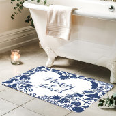 Marine en witte zeedieren koppel hartmonogram badmat