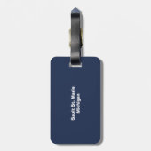 Marine en witte zeilboot bagagelabel (Achterkant verticaal)