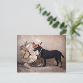 Marine en Zijne hond Briefkaart (Staand voorkant)