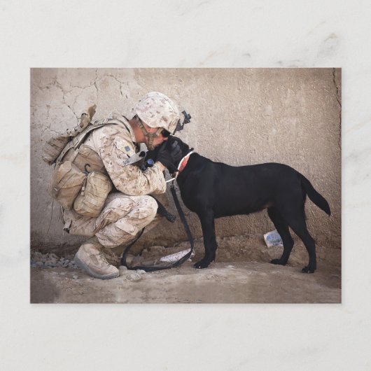 Marine en Zijne hond Briefkaart (Voorkant)