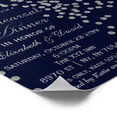 Marine en zilver glitters proefavond bord poster (Hoek)