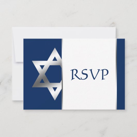 Marine en Zilveren Ster van David Bar Mitzvah RSVP (Voorkant)