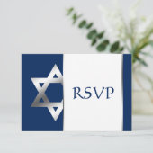 Marine en Zilveren Ster van David Bar Mitzvah RSVP (Staand voorkant)