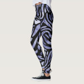 Marine en Zwarte Zebra Strepen Leggings (Links)