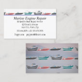 Marine Engine Boat Motor Repair Service Business C Visitekaartje (Voorkant / Achterkant)