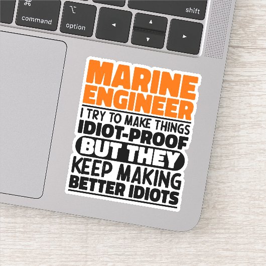 Marine Engineer Ik probeer dingen grappig te zegge Sticker (Detail)