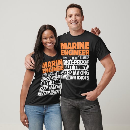 Marine Engineer Ik probeer dingen grappig te zegge T-shirt (Unisex)