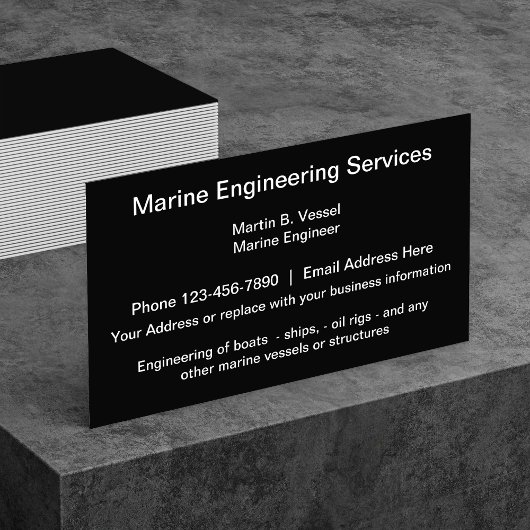 Marine Engineering Services Black Core Design Visitekaartje