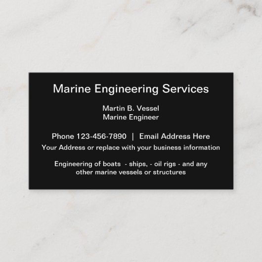Marine Engineering Services Black Core-ontwerp Visitekaartje (Voorkant)