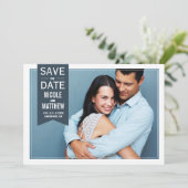 Marine etikettering moderne foto save the date-aan date (Staand voorkant)