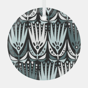Marine Flowers:  Abstract. Glas Ornament