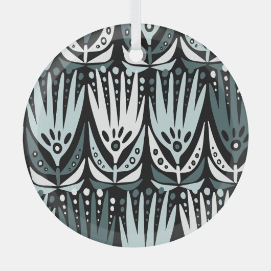 Marine Flowers:  Abstract. Glas Ornament (Voorkant)