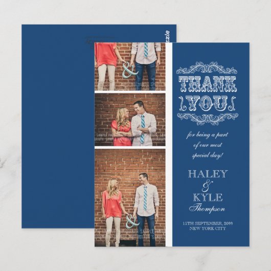  marine foto bruiloft dank u post Kaart (Voorkant / Achterkant)
