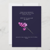 Marine & Fuchsia Bloemige Bruidsdouche Kaart (Achterkant)