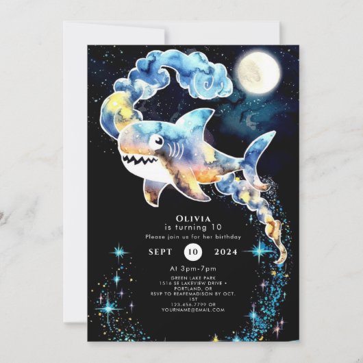 Marine Fun Blue Shark Verjaardag Kaart (Voorkant)