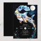 Marine Fun Blue Shark Verjaardag Kaart (Voorkant / Achterkant)