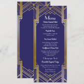 Marine Gatsby Menu Trouwreceptie Jaren 20 Art Deco Kaart (Voorkant / Achterkant)