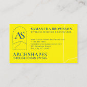 Marine Geel Architectuur Geometrie Interieur Visitekaartje (Achterkant)