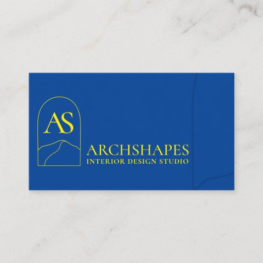 Marine Geel Architectuur Geometrie Interieur Visitekaartje (Voorkant)