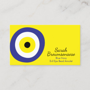 Marine Geel Boze Oog Amulet Minimalist Nazar Visitekaartje