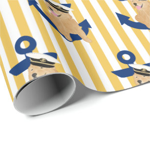 Marine Geel Pup Annapolitan Cadeauverpakking Cadeaupapier