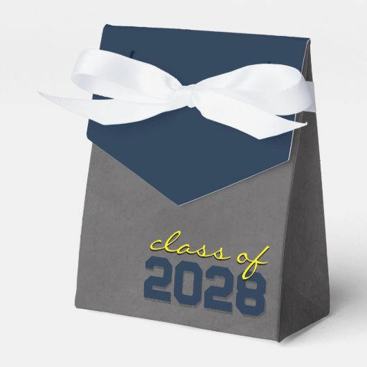 Marine & Gele Schoolbord Diploma Cadeau dozen Bedankdoosjes (Voorkant Zijde)