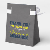 Marine & Gele Schoolbord Diploma Cadeau dozen Bedankdoosjes (Achterkant)