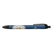 Marine & Gele Trendy Daisy Bloemen Pen (Bovenkant)