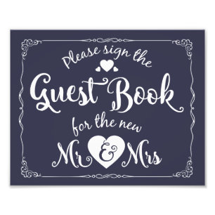 marine Gelieve ons gastenboek te ondertekenen Foto Afdruk